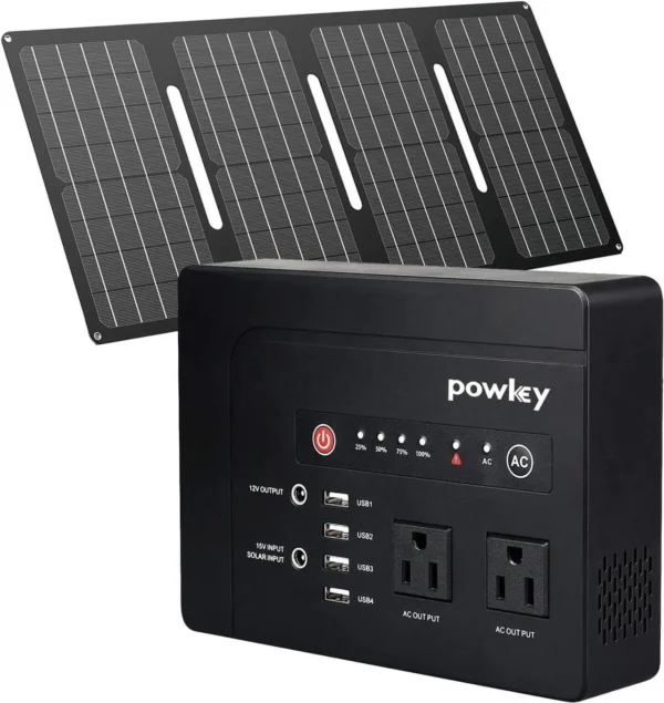 200W Solar Generator – 146Wh Portable Power Station with Pure Sine Wave AC Outlet
