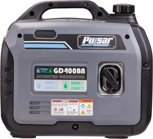 Pulsar Products GD400BN – 4000W Super-Quiet Dual Fuel Portable Inverter Generator