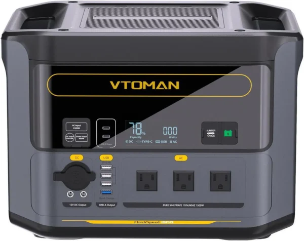 VTOMAN FlashSpeed 1500 Portable Power Station, 1500W (Peak 3000W)